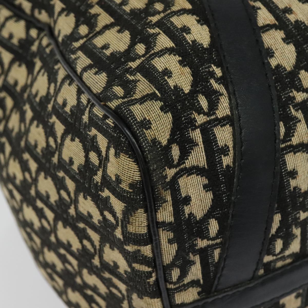 Christian Dior Trotter Canvas Boston Bag Black Gold