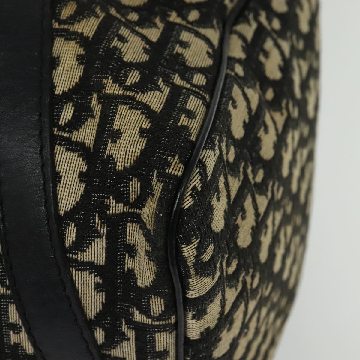 Christian Dior Trotter Canvas Boston Bag Black Gold