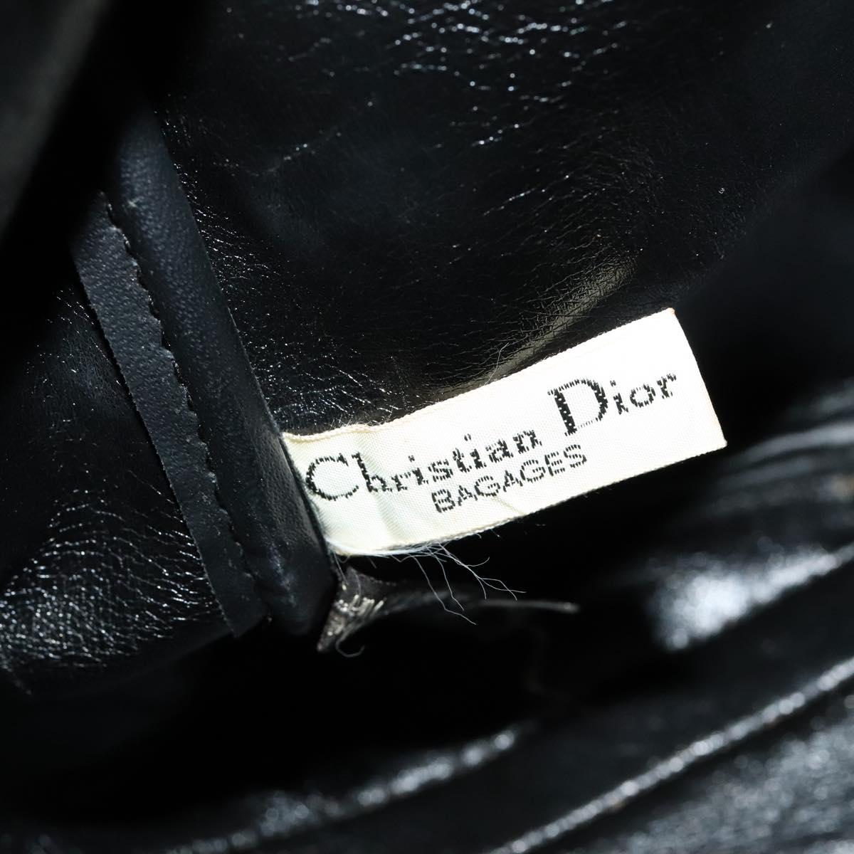 Christian Dior Trotter Canvas Boston Bag Black Gold