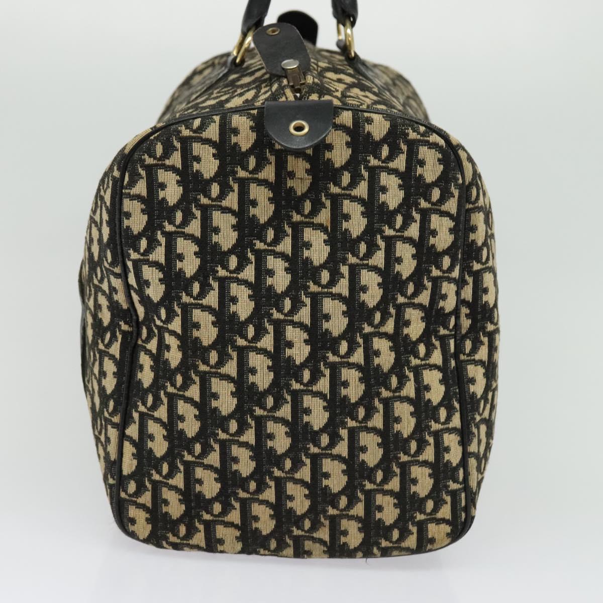 Christian Dior Trotter Canvas Boston Bag Black Gold