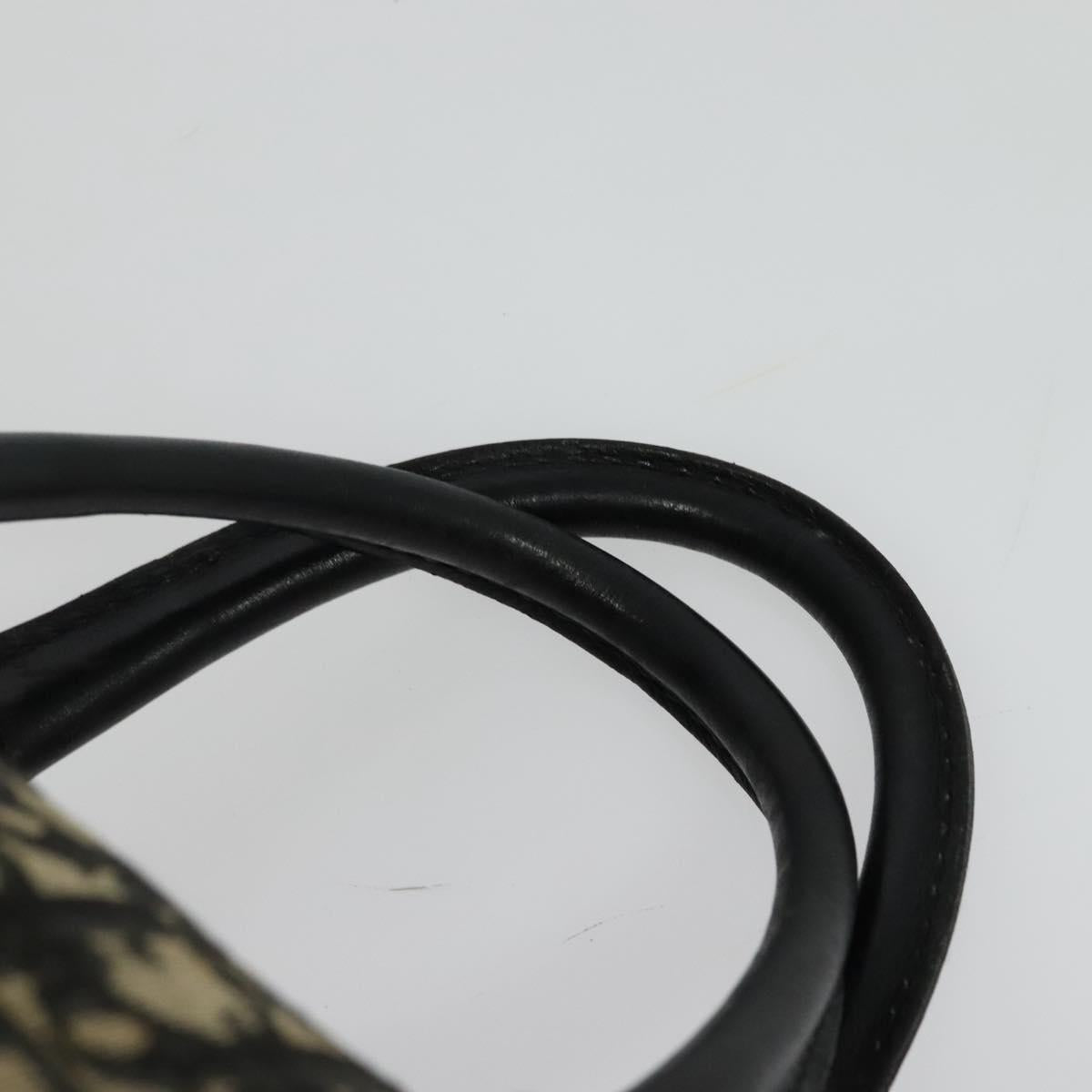 Christian Dior Trotter Canvas Boston Bag Black Gold