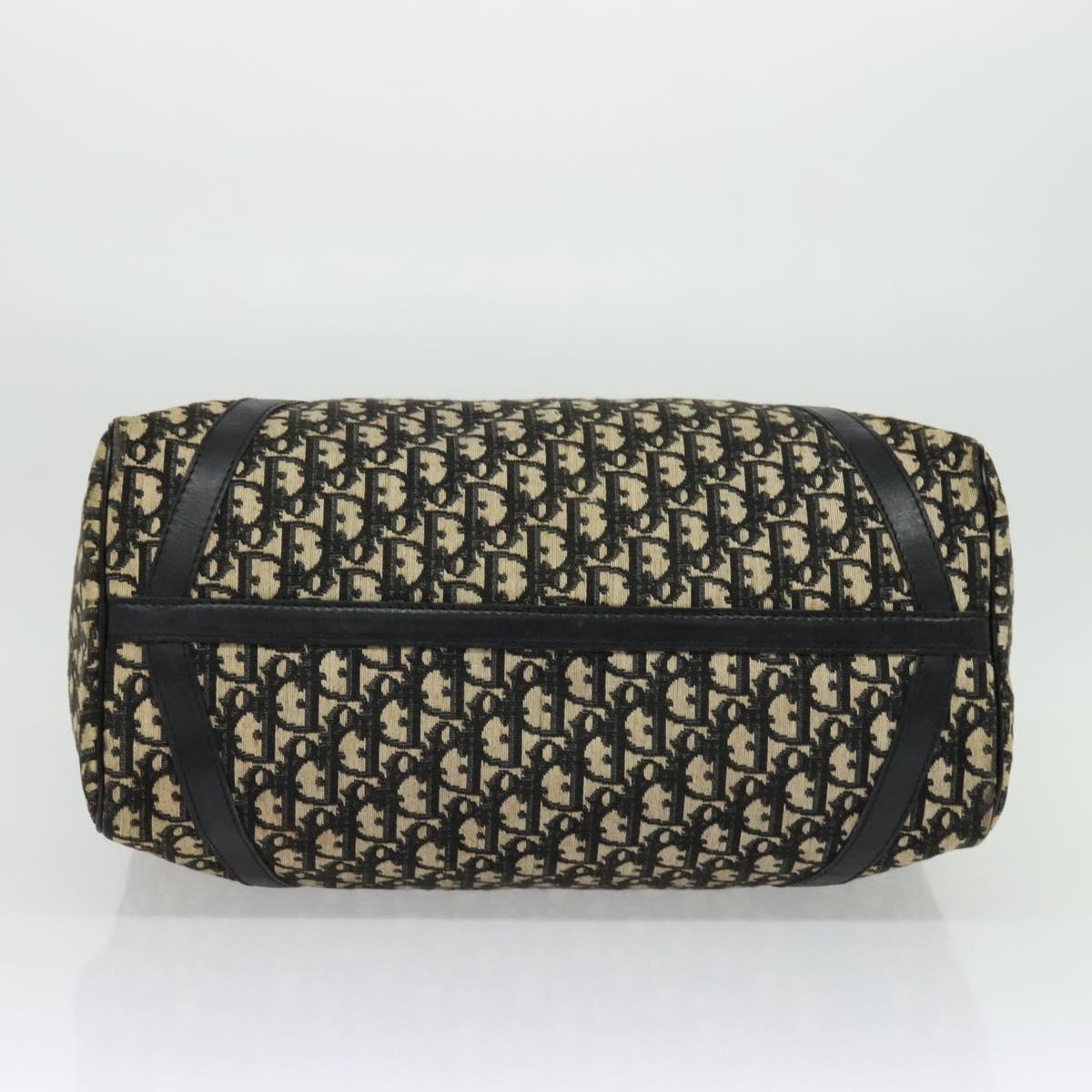 Christian Dior Trotter Canvas Boston Bag Black Gold