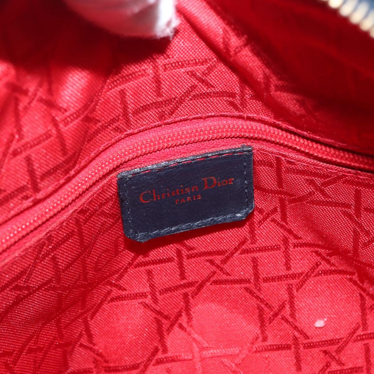 Lady Dior Hand Bag Lamb Skin Navy Gold