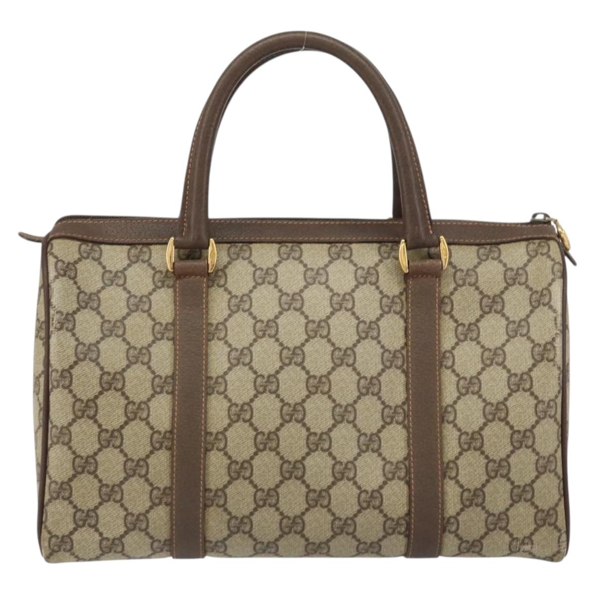 GG Supreme Web Sherry Line Boston Bag PVC Beige Gold