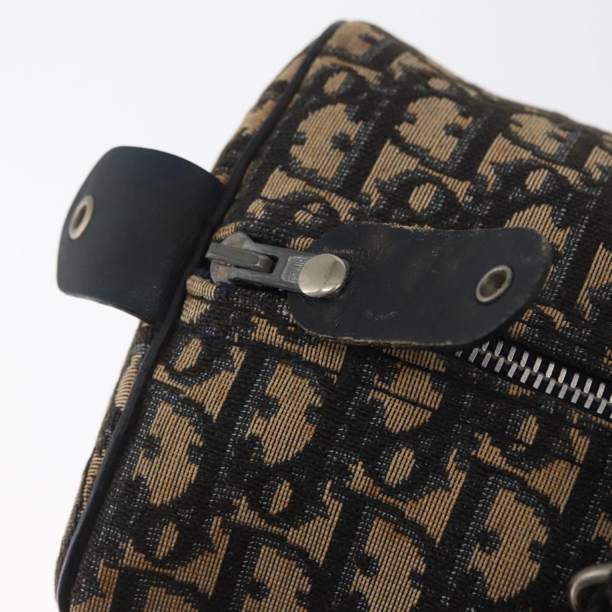 Trotter Canvas Boston Bag Navy Silver