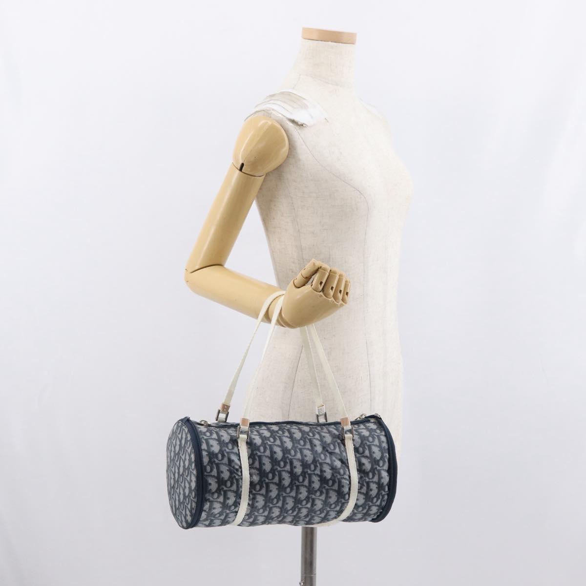 Trotter Canvas Hand Bag Navy Silver