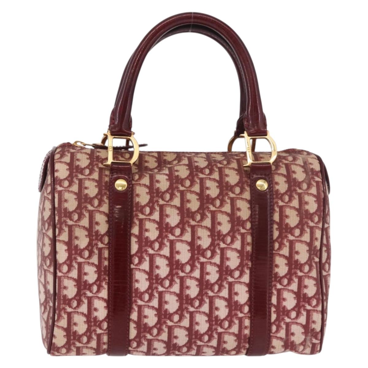 Trotter Canvas Hand Bag PVC Red Gold