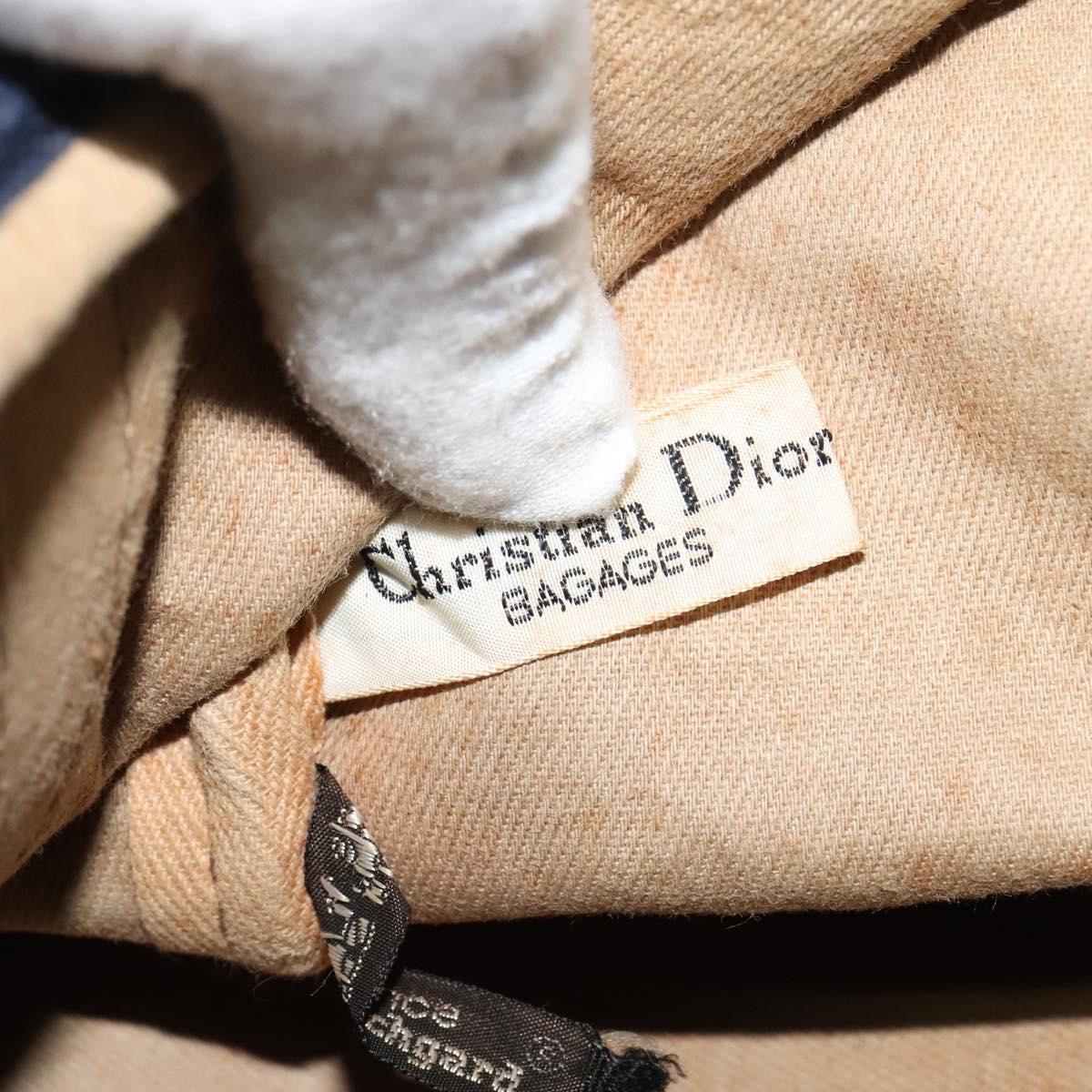 Christian Dior Trotter Canvas Boston Bag Navy Silver