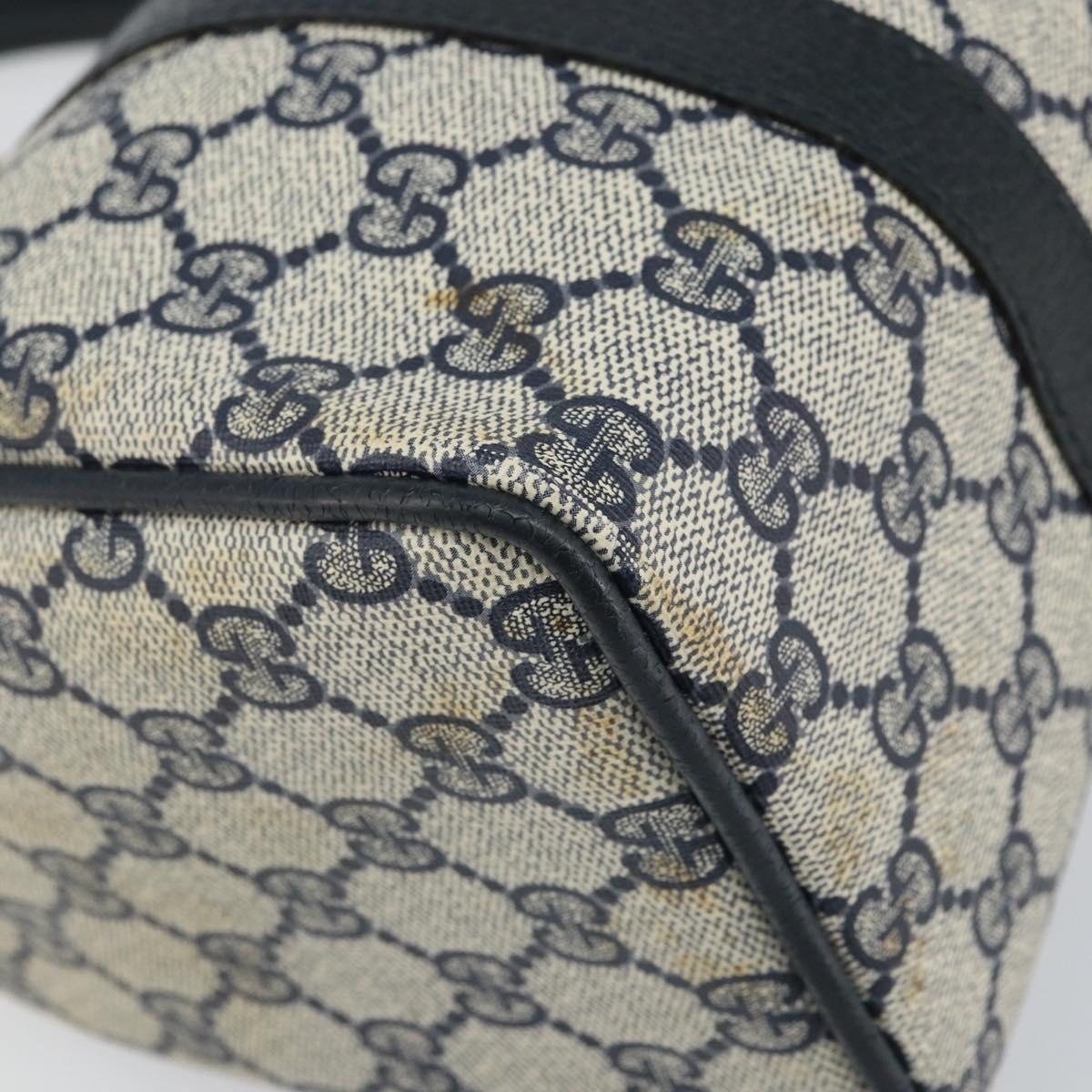 GG Supreme Sherry Line Hand Bag PVC Navy Gold Red