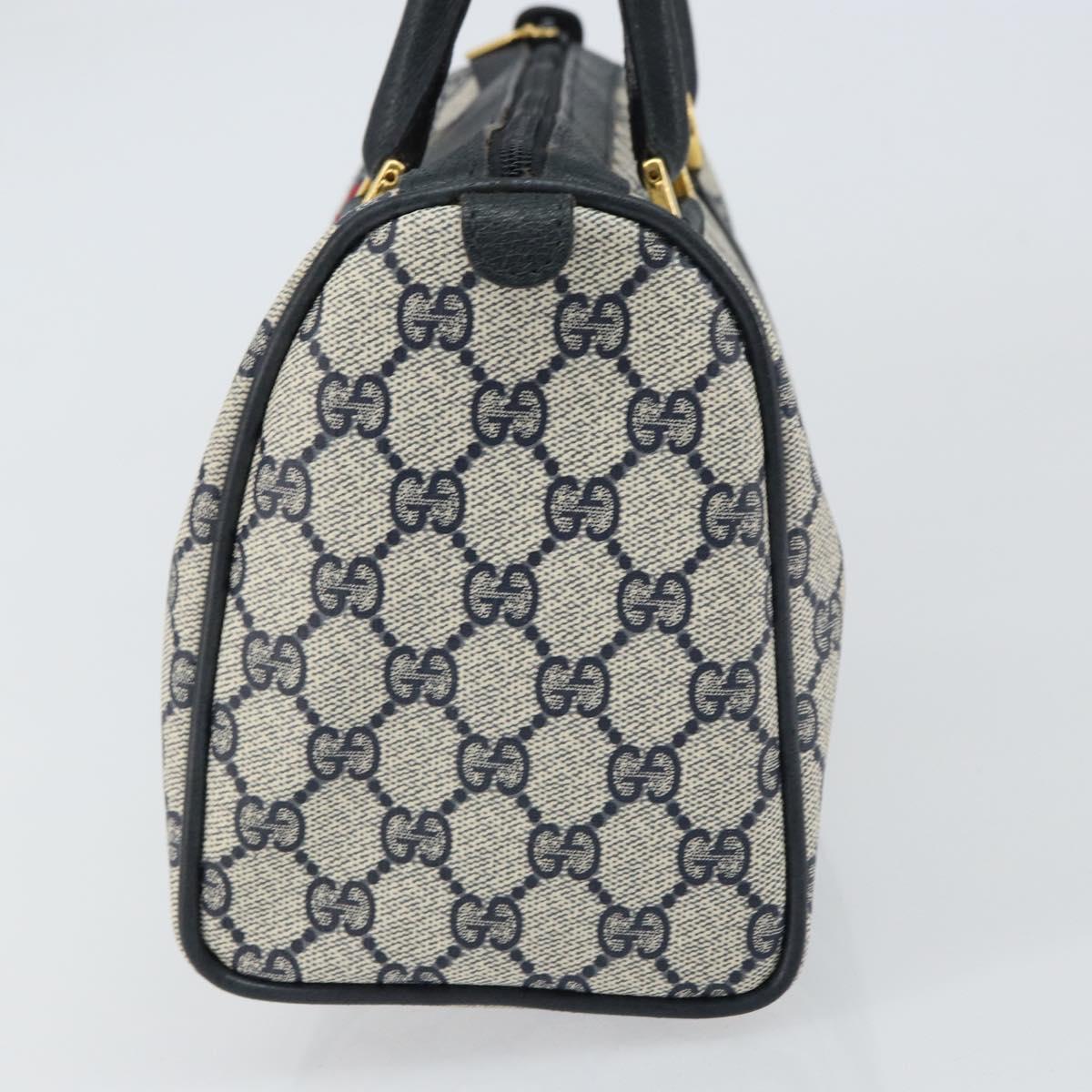 GG Supreme Sherry Line Hand Bag PVC Navy Gold Red