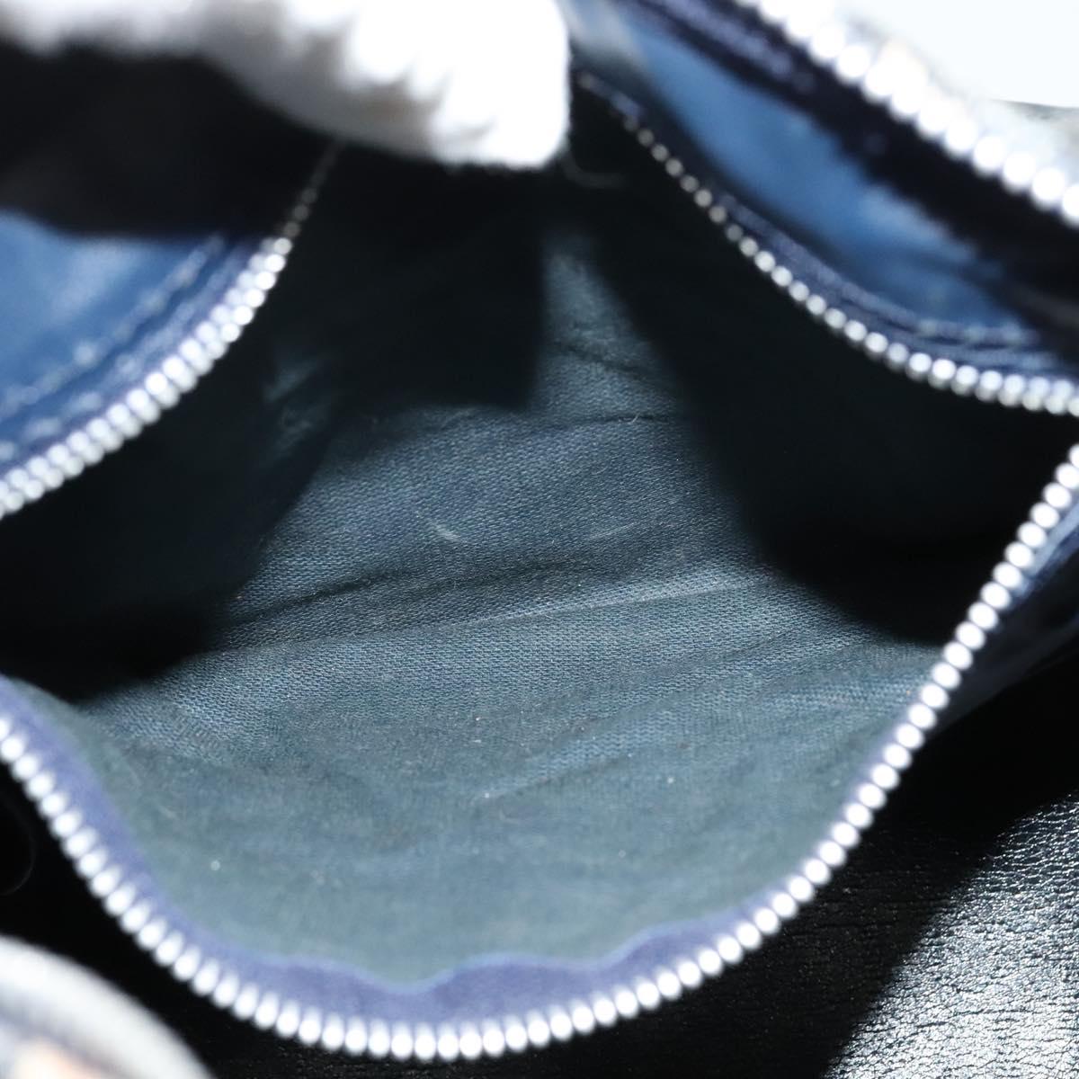 Christian Dior Trotter Canvas Boston Bag Navy Silver