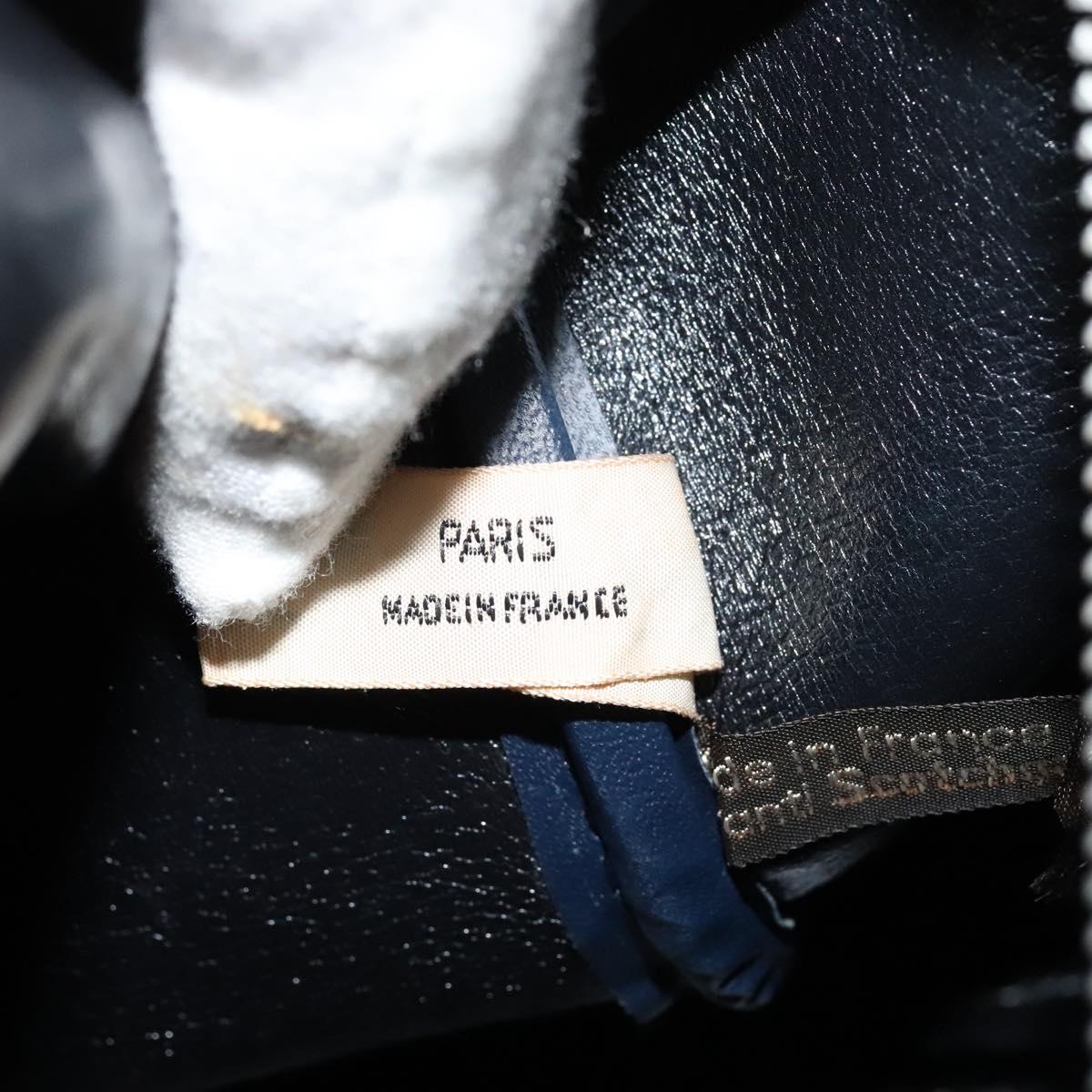 Christian Dior Trotter Canvas Boston Bag Navy Silver
