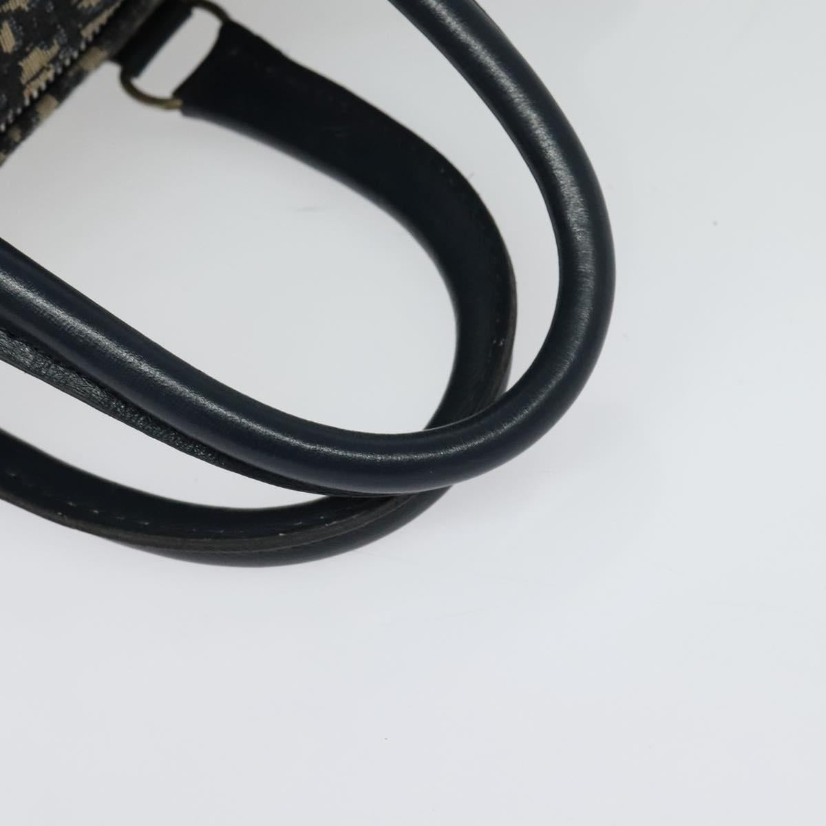 Christian Dior Trotter Canvas Boston Bag Navy Silver