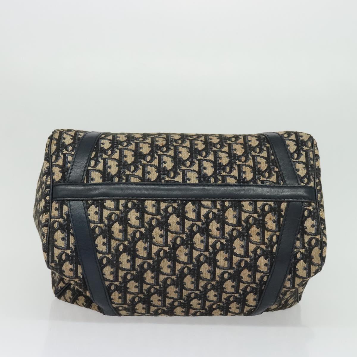 Christian Dior Trotter Canvas Boston Bag Navy Silver
