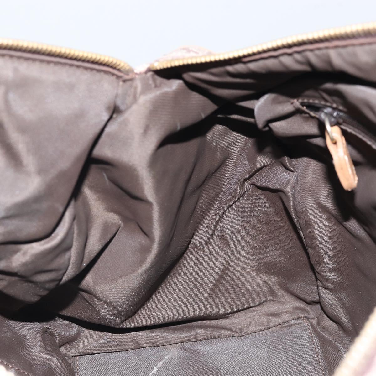 Trotter Canvas Boston Bag Brown Gold