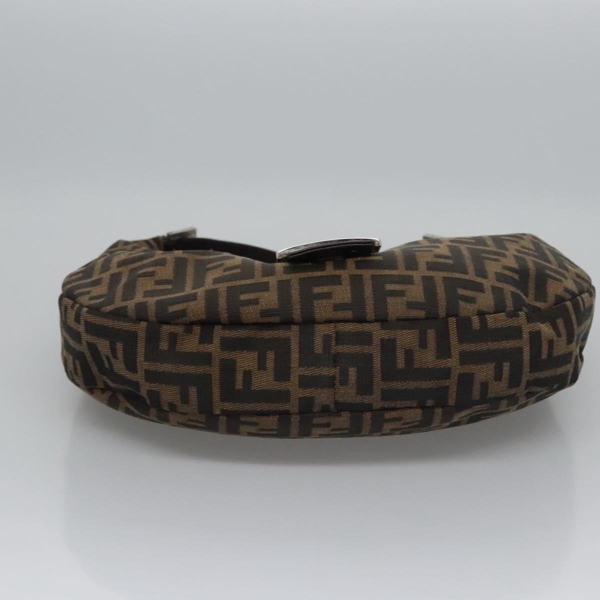 Zucca Canvas Shoulder Bag Brown Black Silver