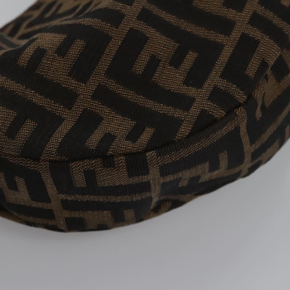 Zucca Canvas Shoulder Bag Brown Black Silver