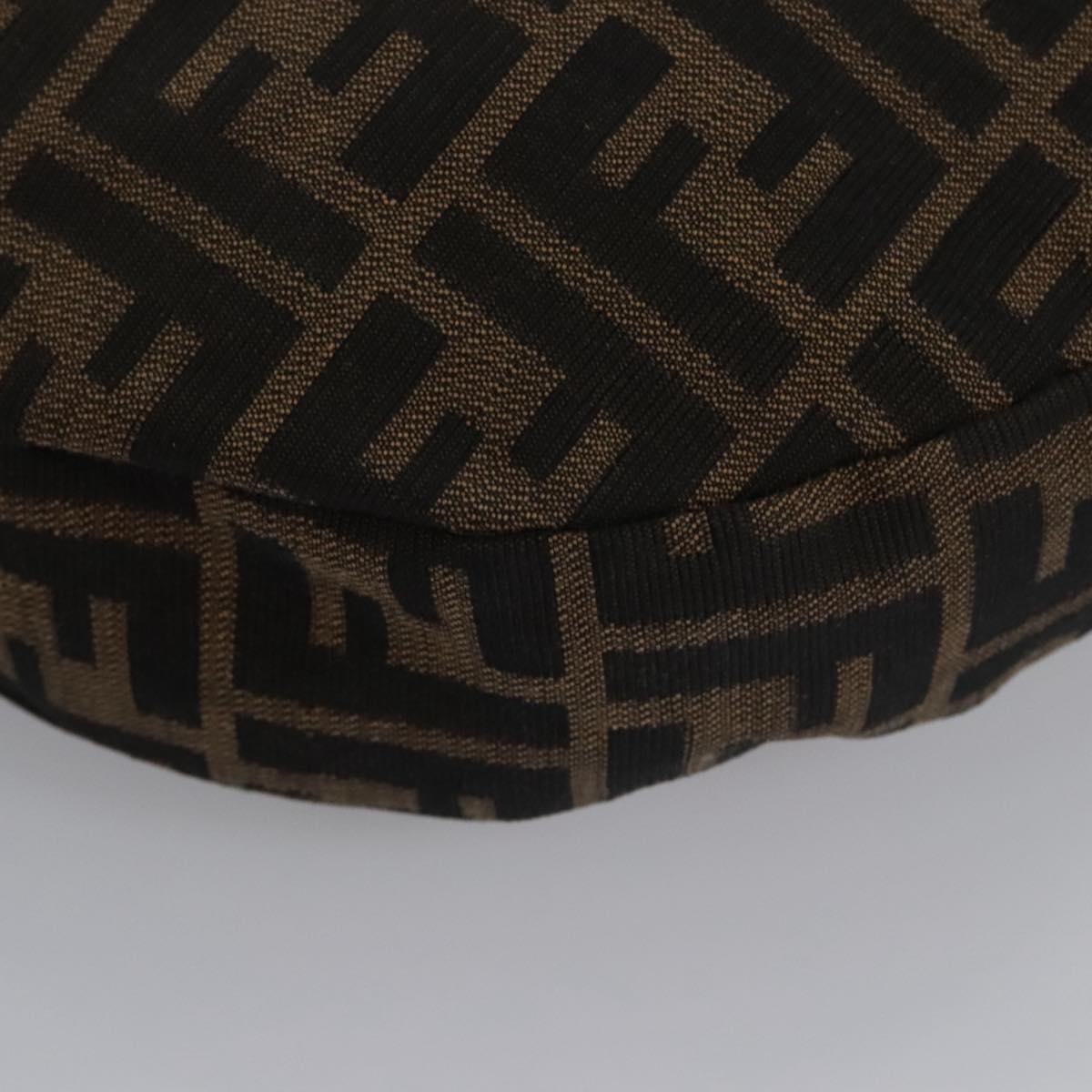 Zucca Canvas Shoulder Bag Brown Black Silver