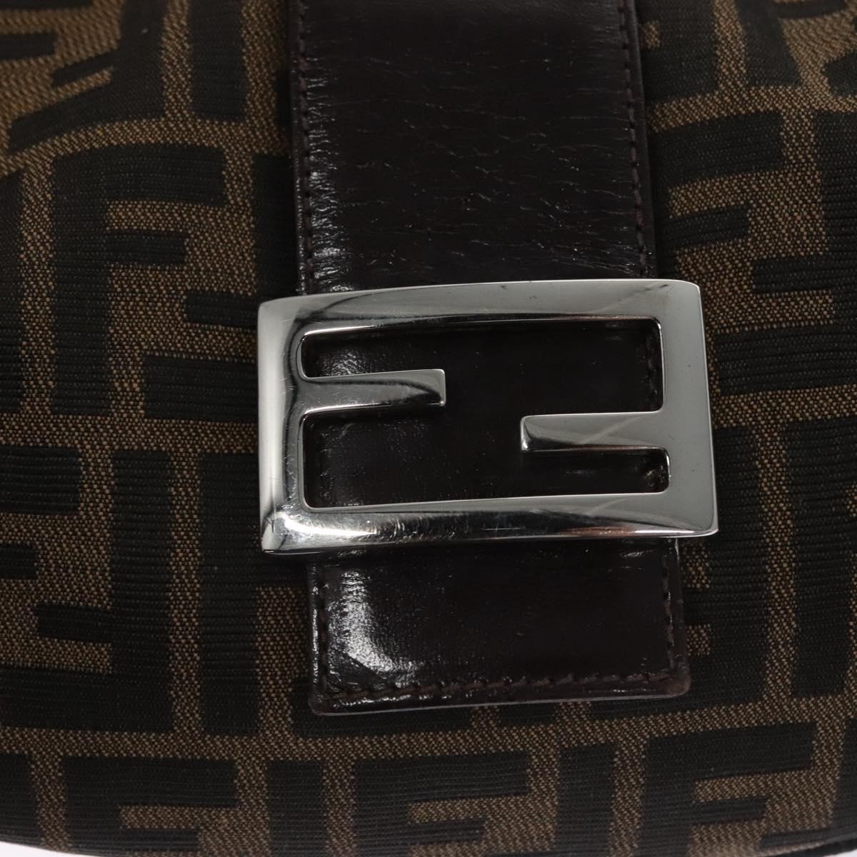 Zucca Canvas Shoulder Bag Brown Black Silver