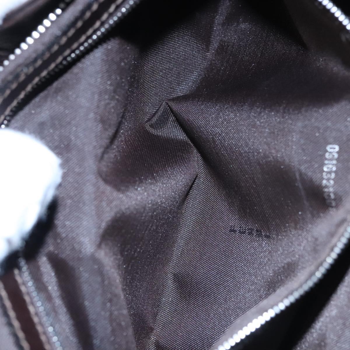 Zucca Canvas Shoulder Bag Brown Black Silver