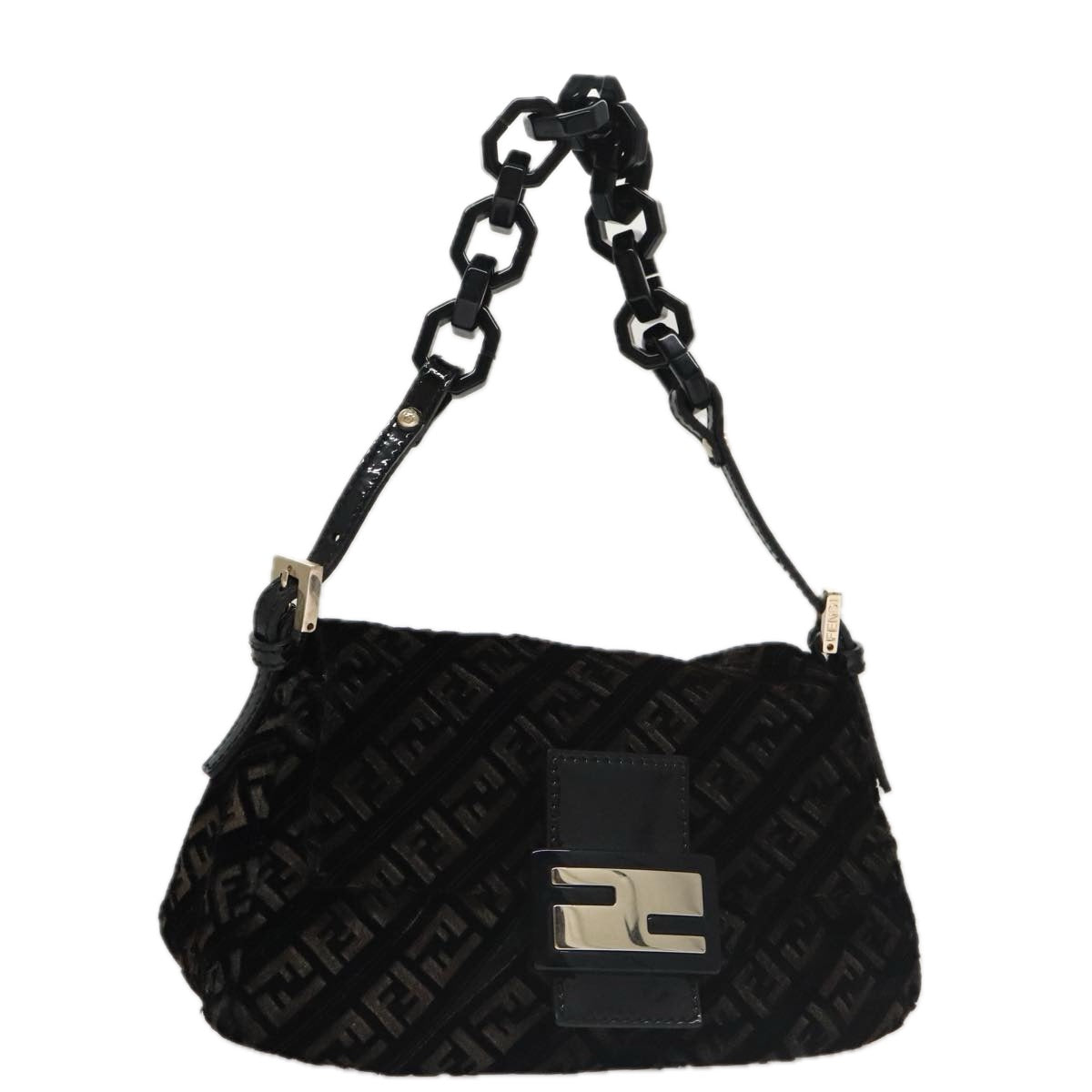 Zucchino Canvas Mini Mamma Baguette Shoulder Bag Velor Black