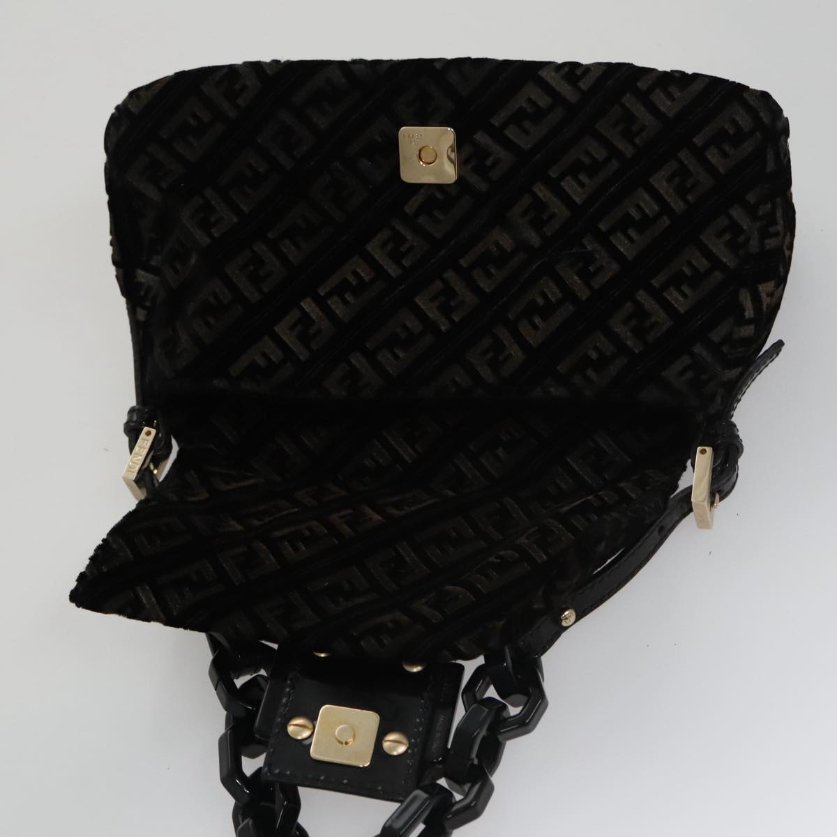 Zucchino Canvas Mini Mamma Baguette Shoulder Bag Velor Black