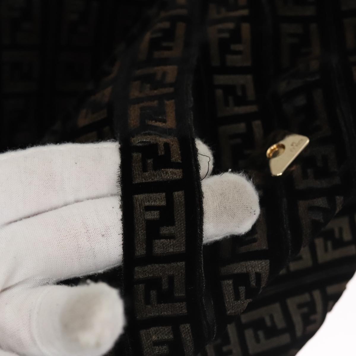 Zucchino Canvas Mini Mamma Baguette Shoulder Bag Velor Black