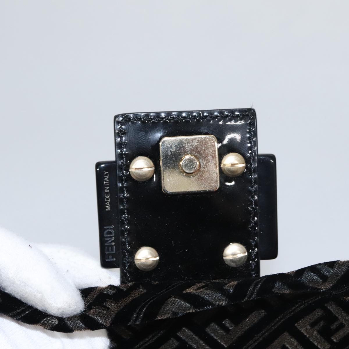 Zucchino Canvas Mini Mamma Baguette Shoulder Bag Velor Black