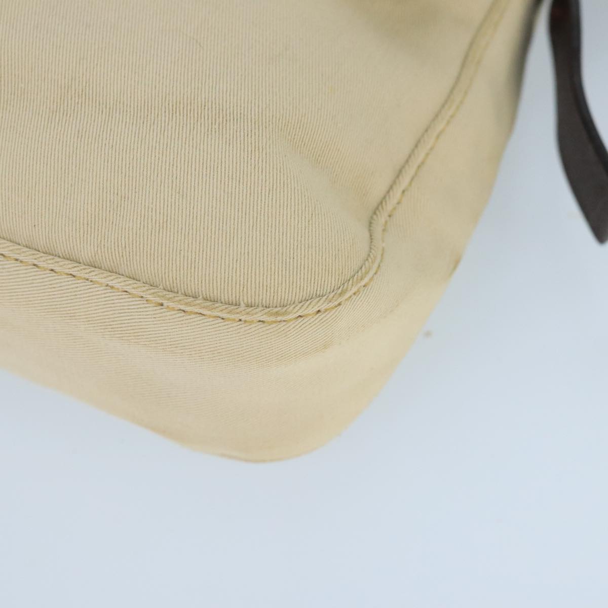 Mamma Baguette Shoulder Bag Canvas Beige Silver