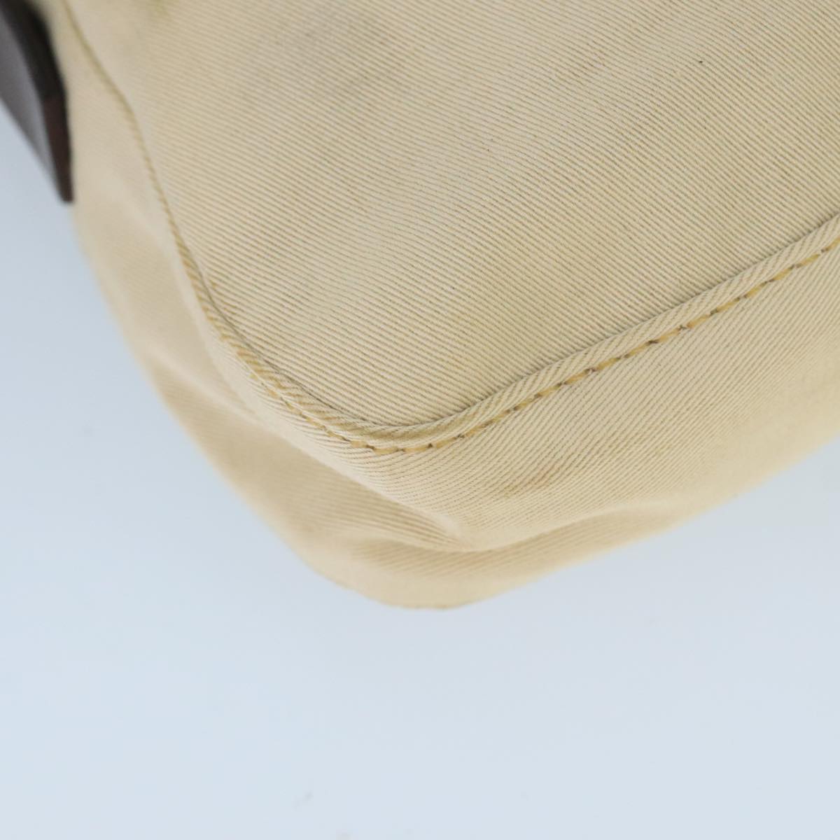 Mamma Baguette Shoulder Bag Canvas Beige Silver