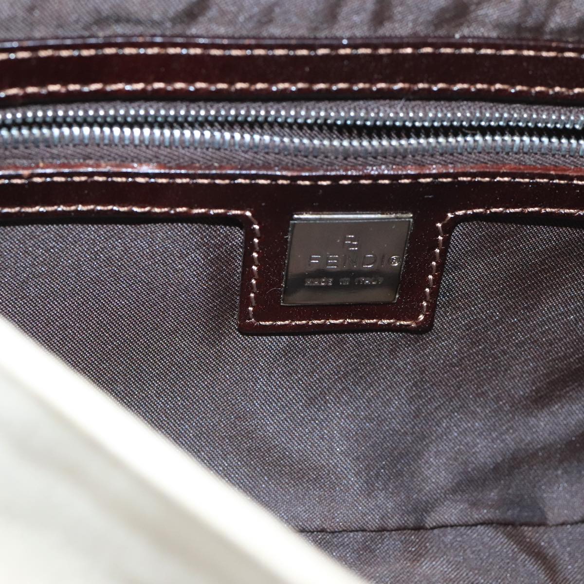 Mamma Baguette Shoulder Bag Canvas Beige Silver