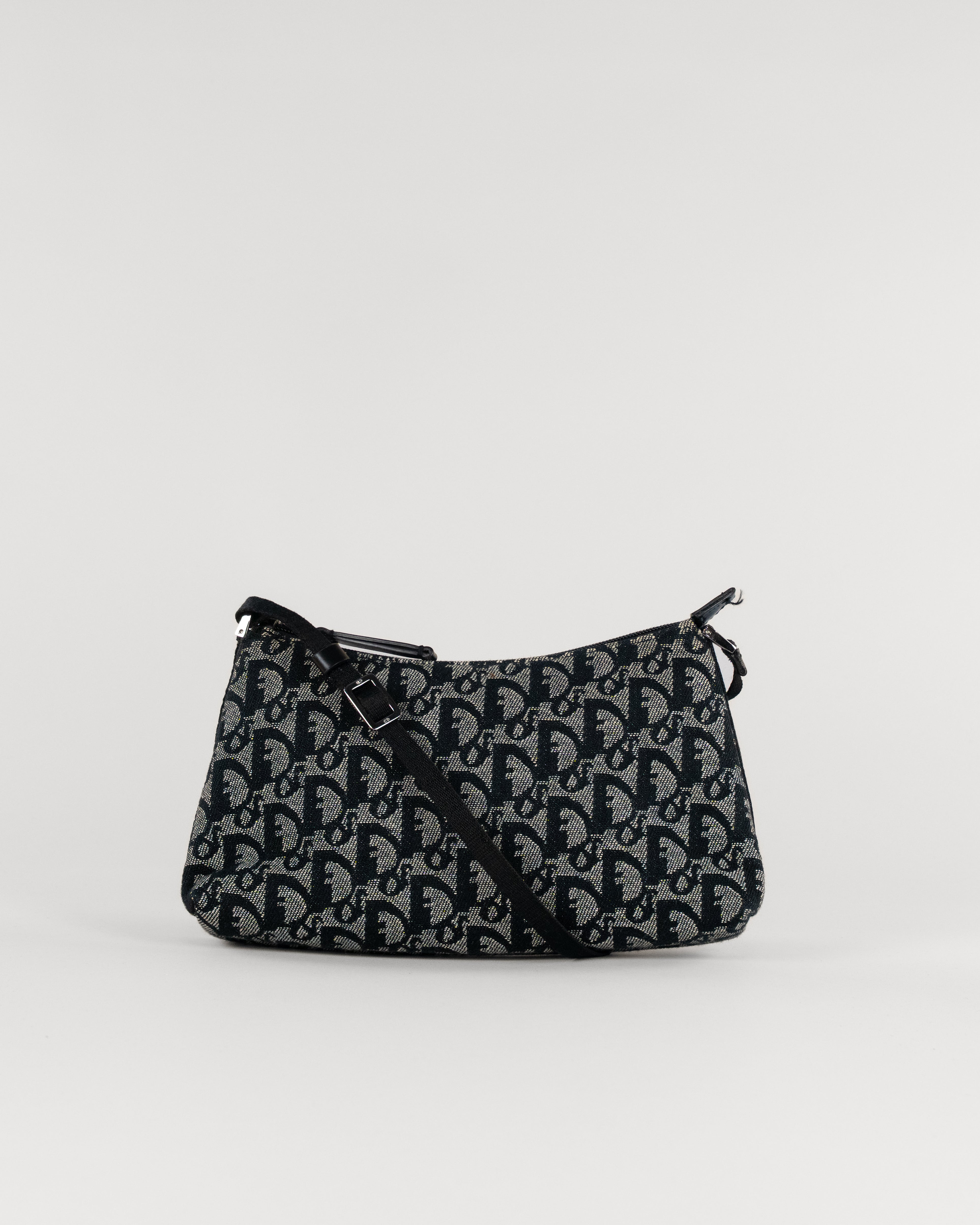 Christian Dior Trotter Canvas Accessory Pouch Navy Silver