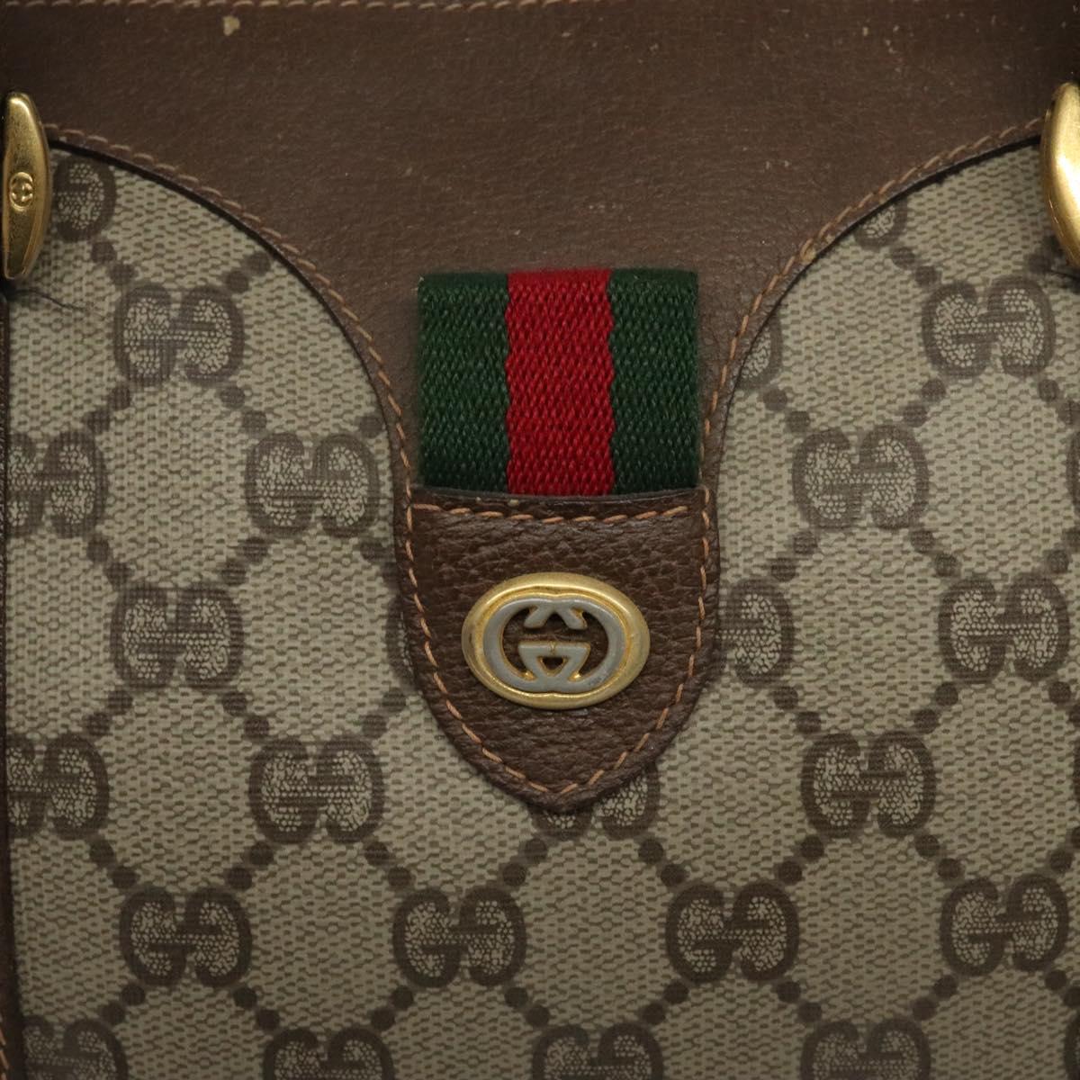 GG Supreme Web Sherry Line Boston Bag PVC Beige Gold
