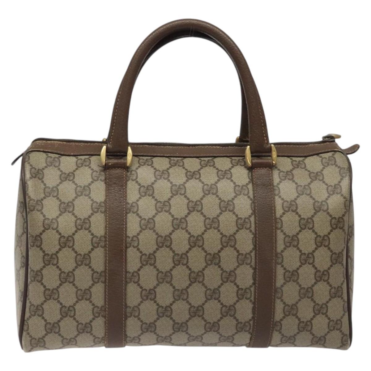 GG Supreme Web Sherry Line Boston Bag PVC Beige Gold