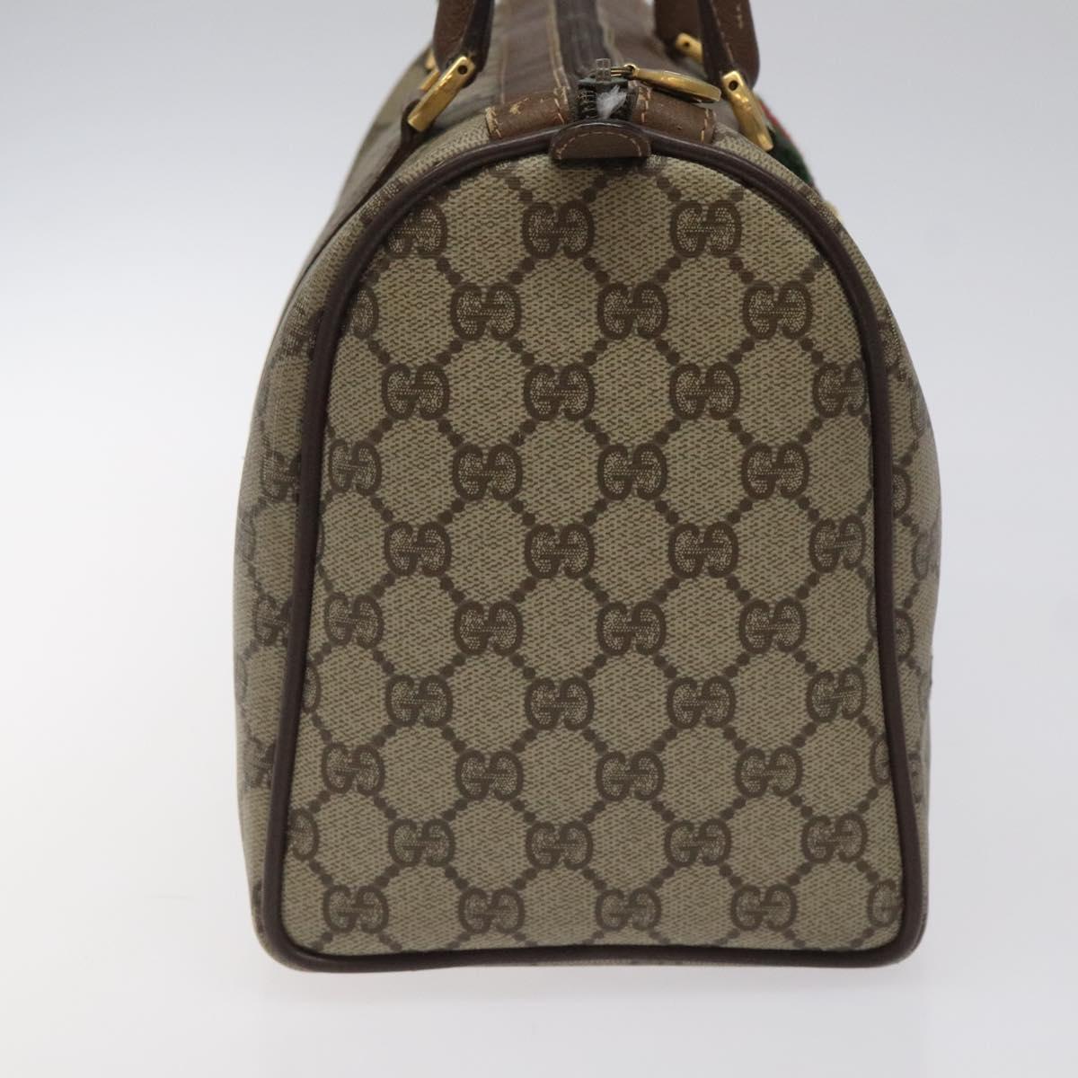 GG Supreme Web Sherry Line Boston Bag PVC Beige Gold