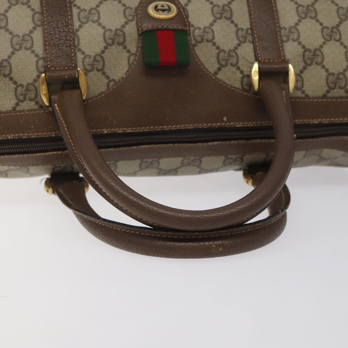 GG Supreme Web Sherry Line Boston Bag PVC Beige Gold