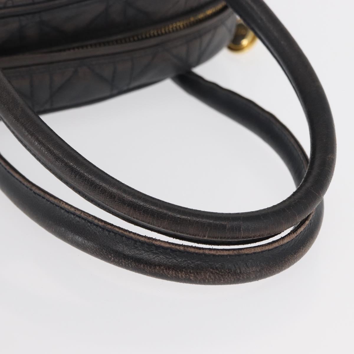 Lady Dior Hand Bag Lamb Skin Navy Gold