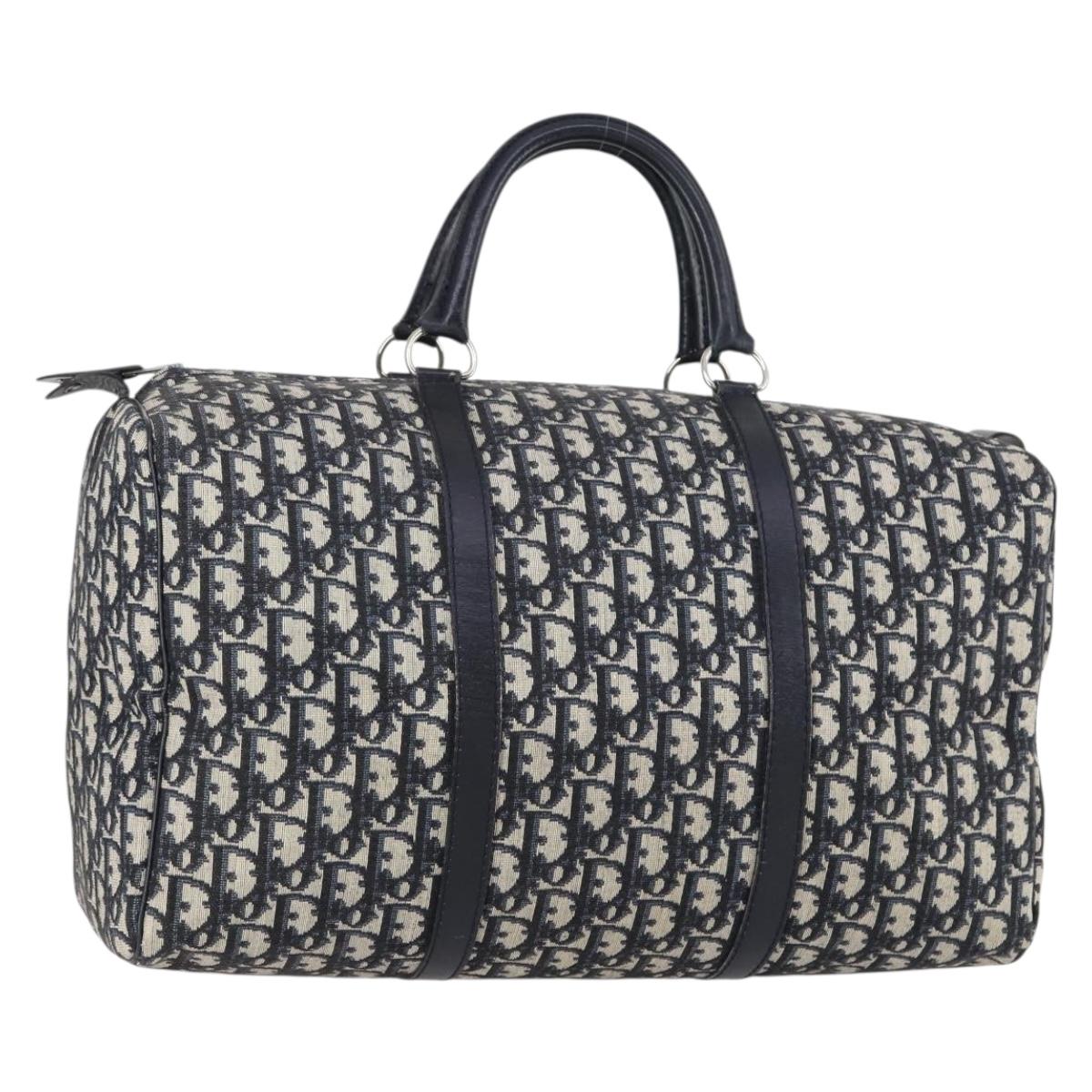Christian Dior Christian Dior Trotter Canvas Boston Bag Navy