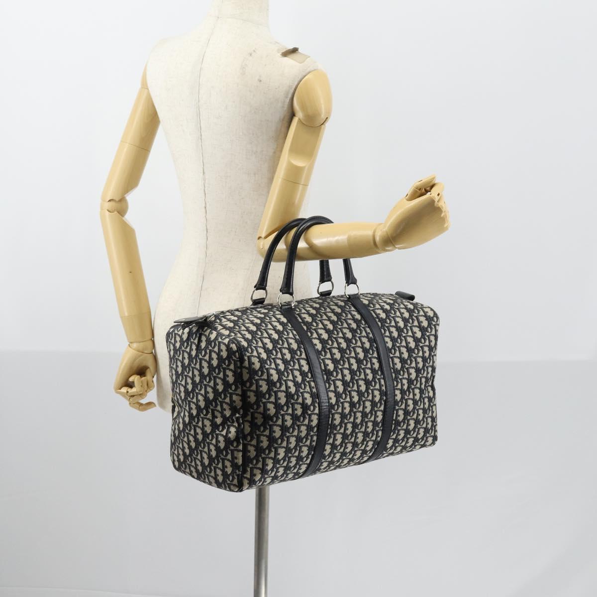 Christian Dior Christian Dior Trotter Canvas Boston Bag Navy