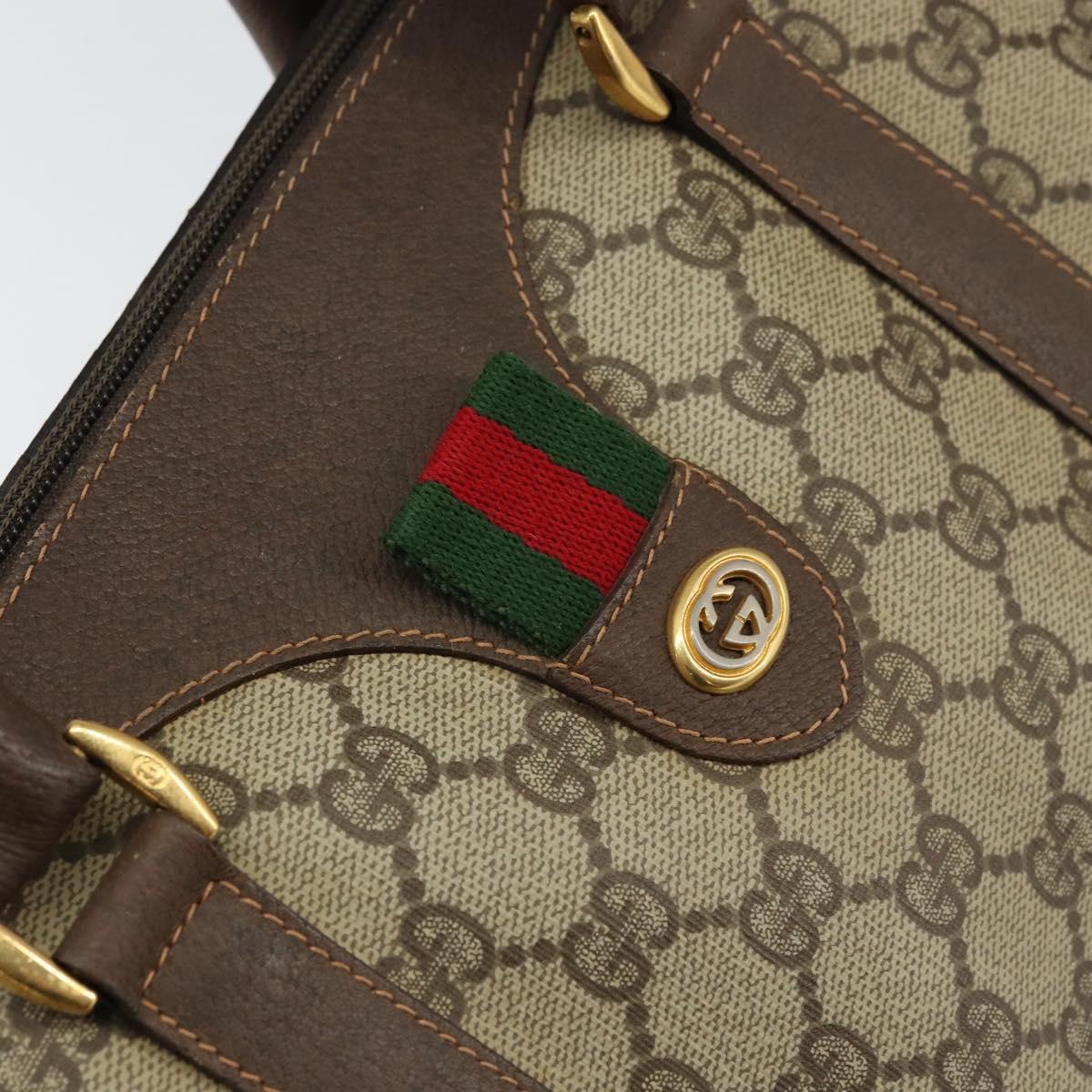 GG Supreme Web Sherry Line Boston Bag PVC Beige Gold