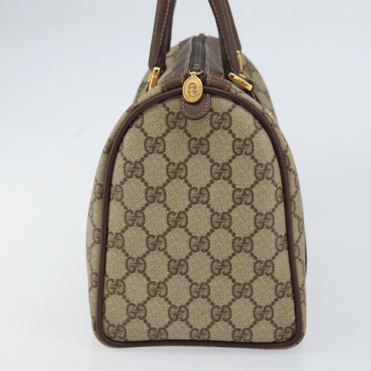 GG Supreme Web Sherry Line Boston Bag PVC Beige Gold