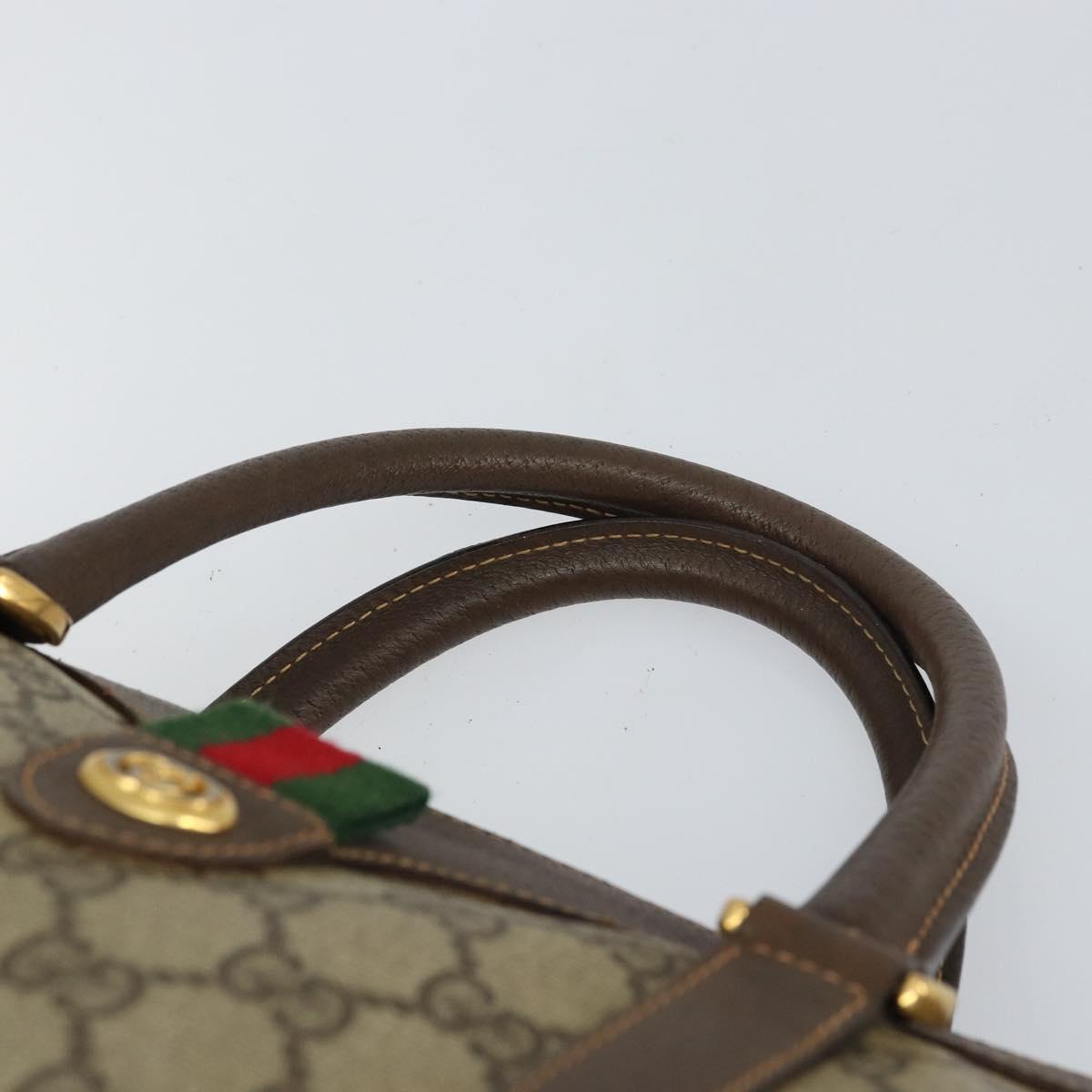 GG Supreme Web Sherry Line Boston Bag PVC Beige Gold