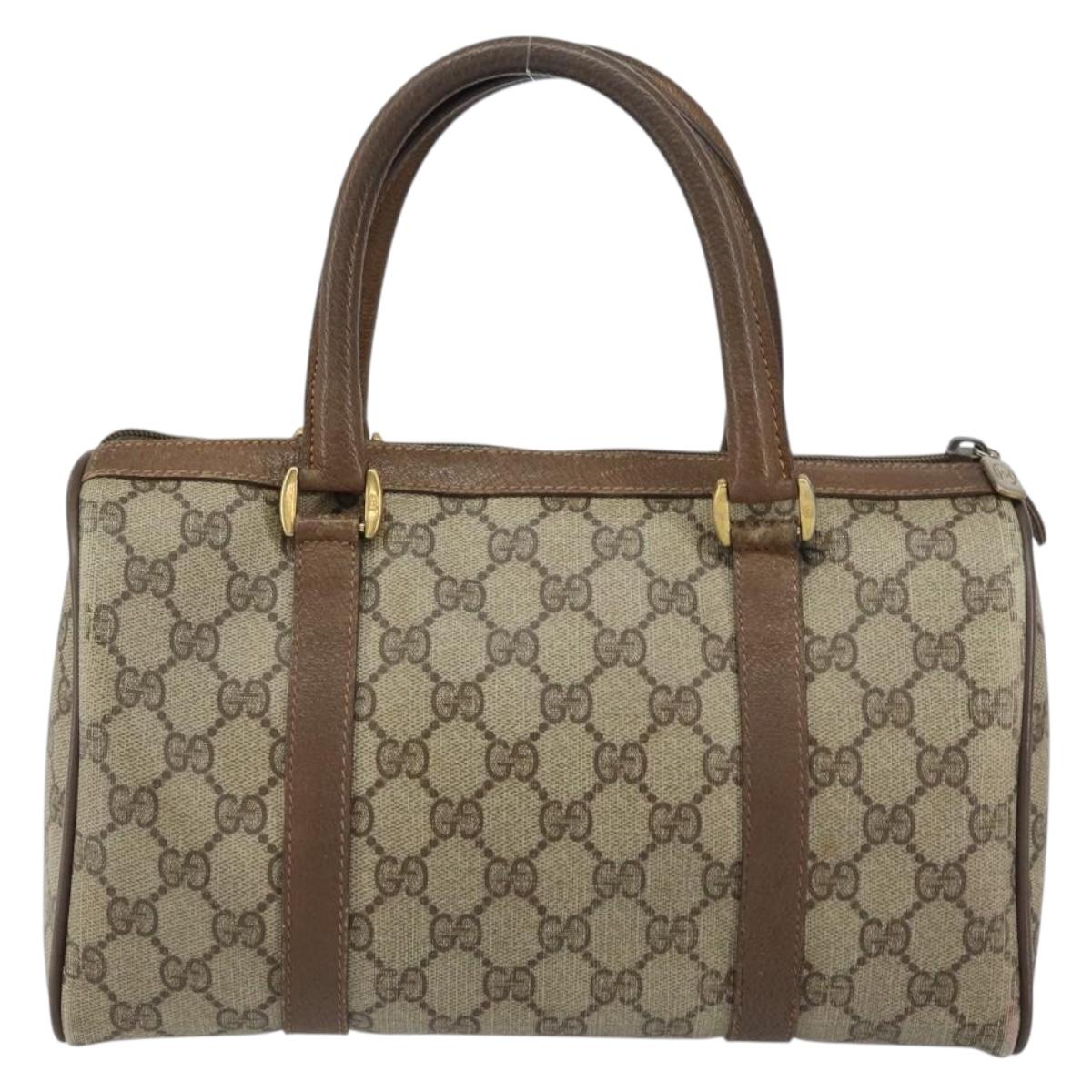 Gucci GG Supreme Sherry Line Hand Bag PVC Beige Gold 39 02 006