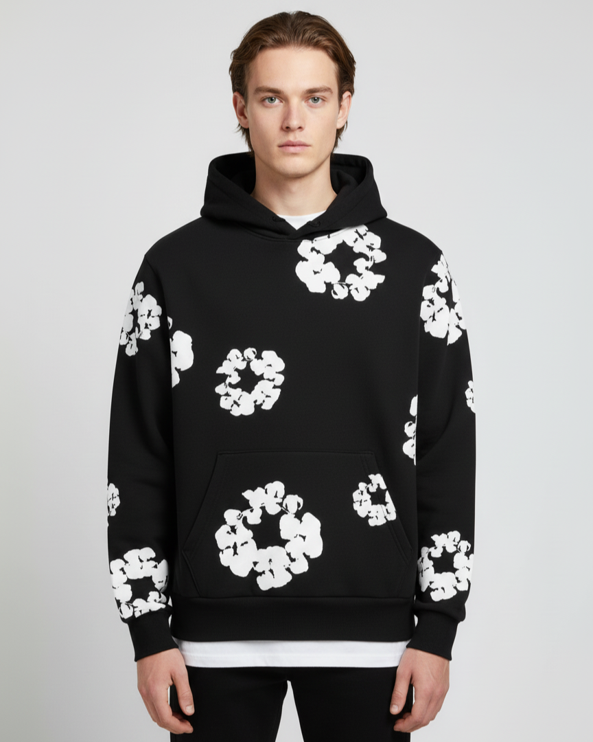 Denim Tears The Cotton Wreath Black Hoodie