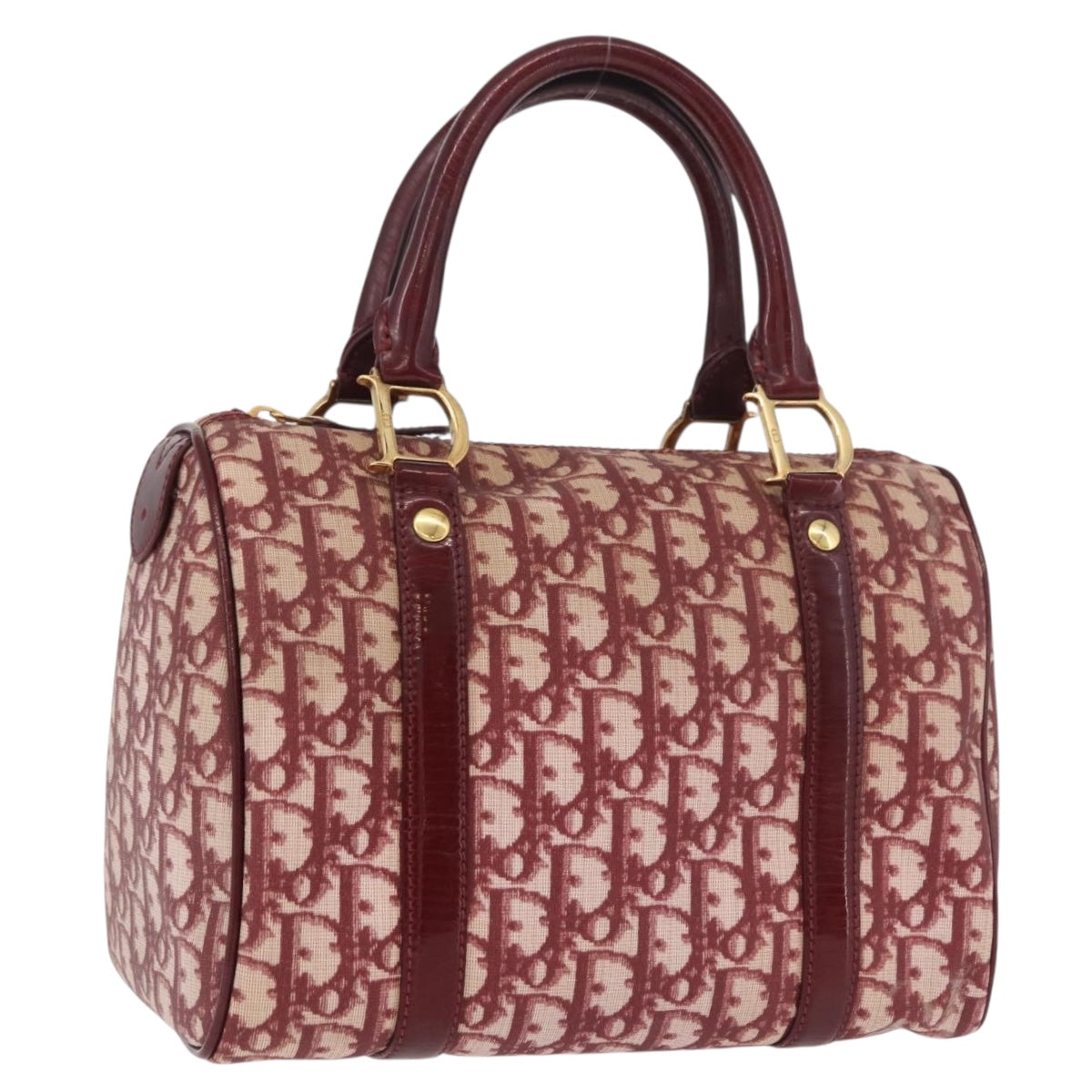Trotter Canvas Hand Bag PVC Red Gold