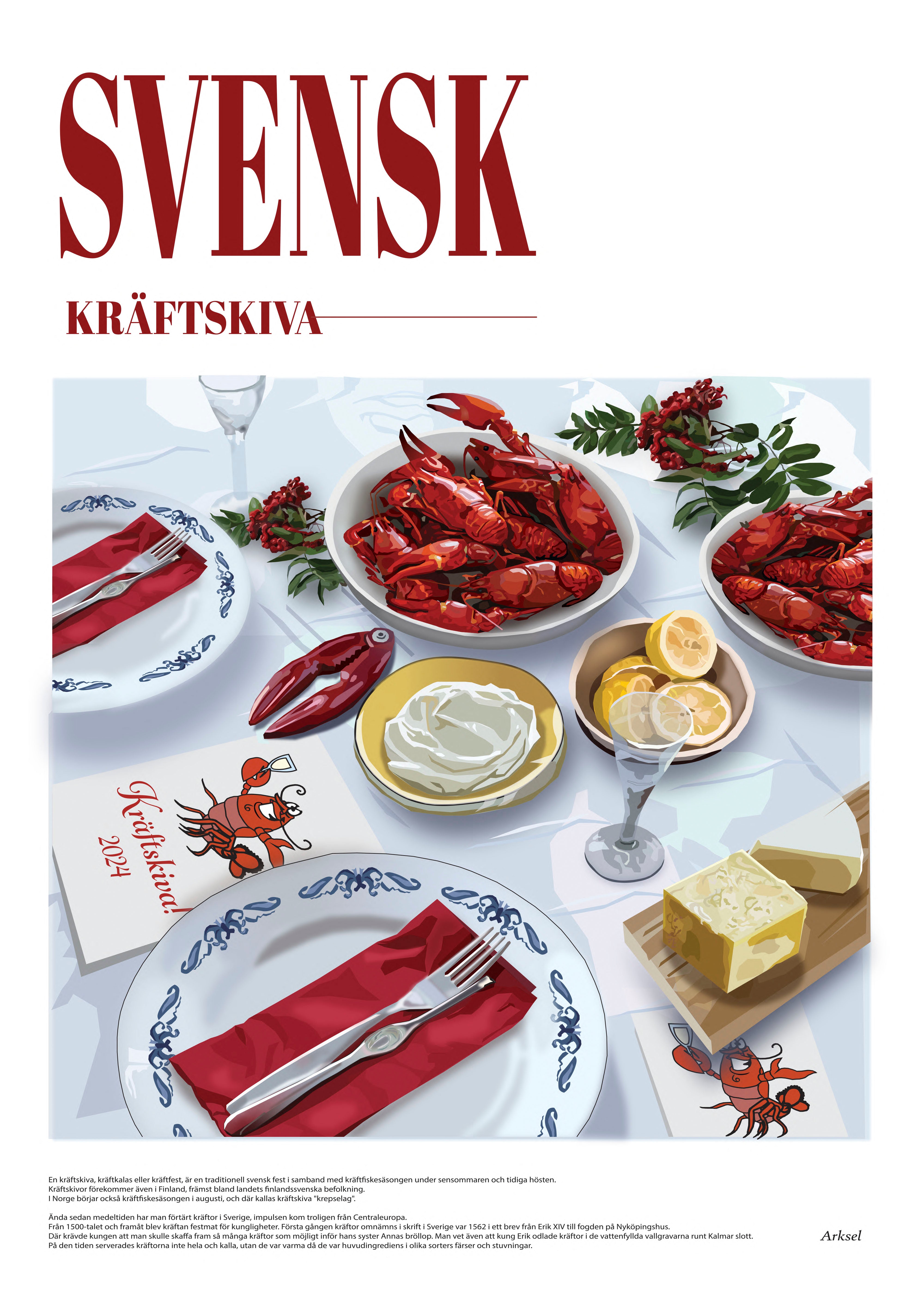 Handla Arksel Svensk Kräftskiva Poster online | Smidigt och enkelt på nätet - Merchsweden |