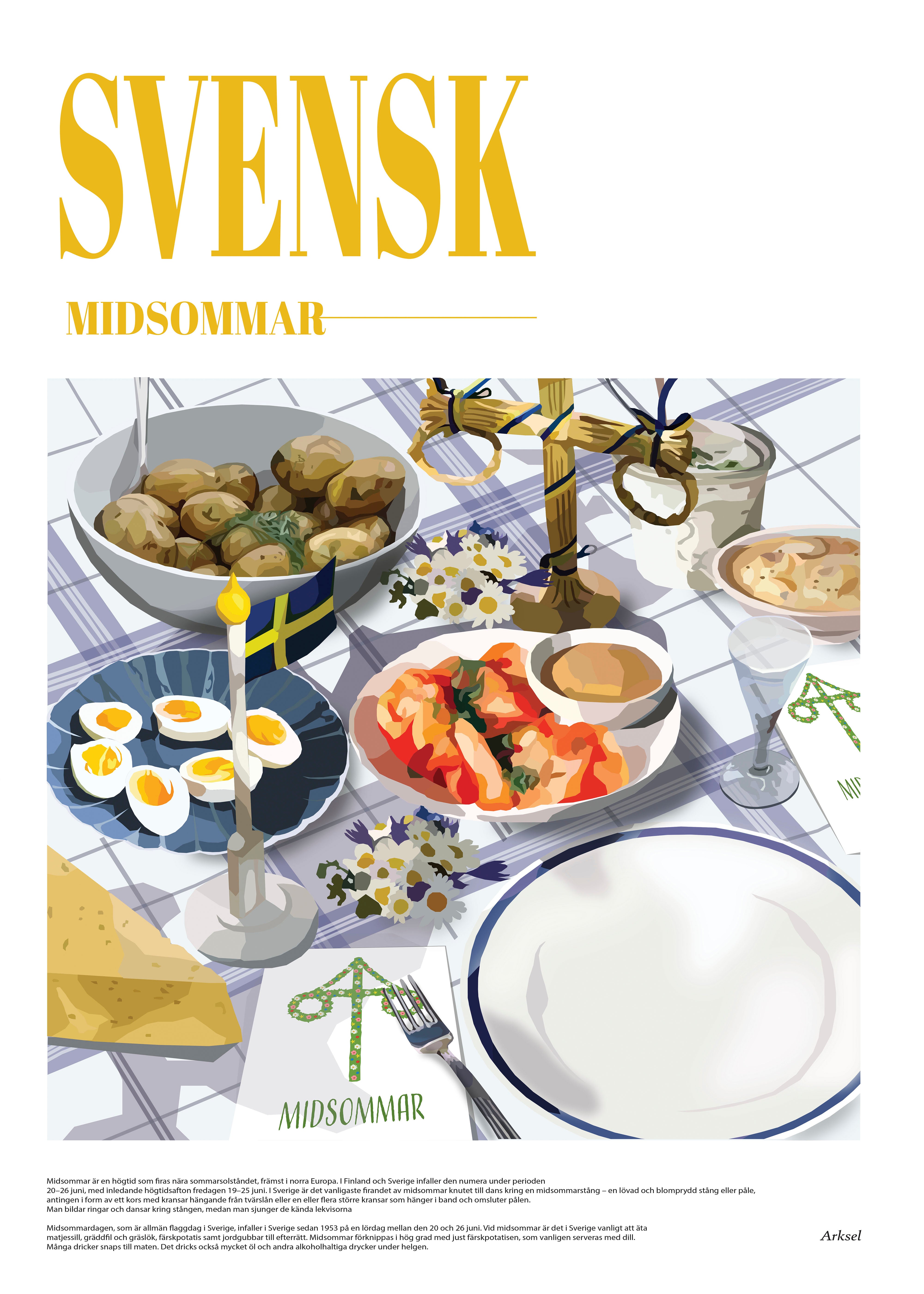 Handla Arksel Svensk midsommar Poster online | Smidigt och enkelt på nätet - Merchsweden |