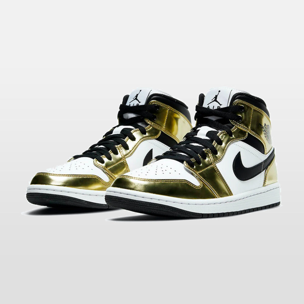 Nike Jordan 1 "White Metallic Gold" Mid - Jordan 1 | Trendiga kläder & skor - Merchsweden |